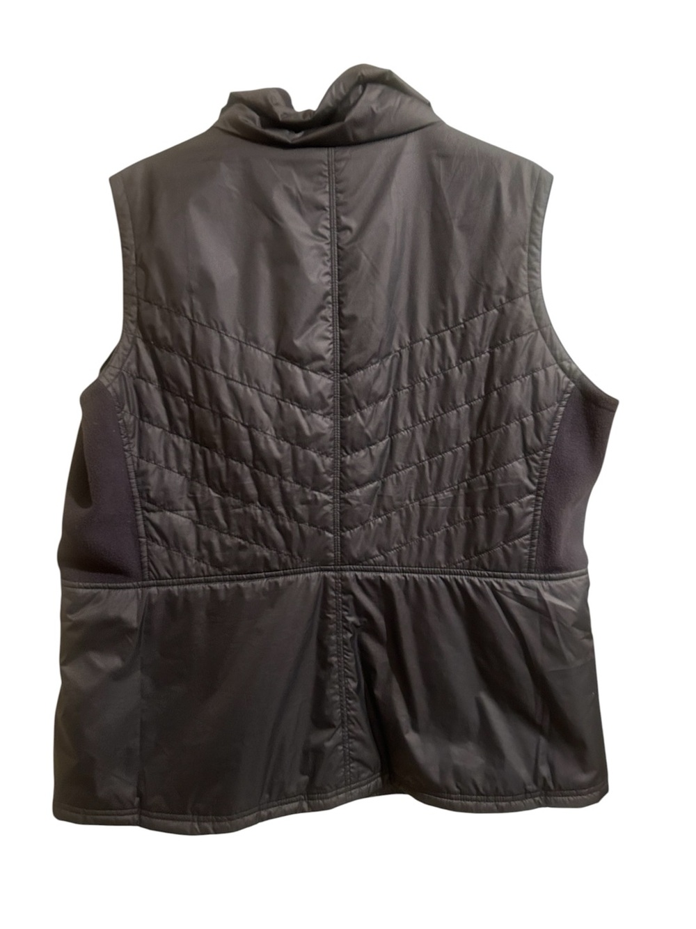 Women’s Black Quilted Full Zip Fleece Side Panel Vest 1X